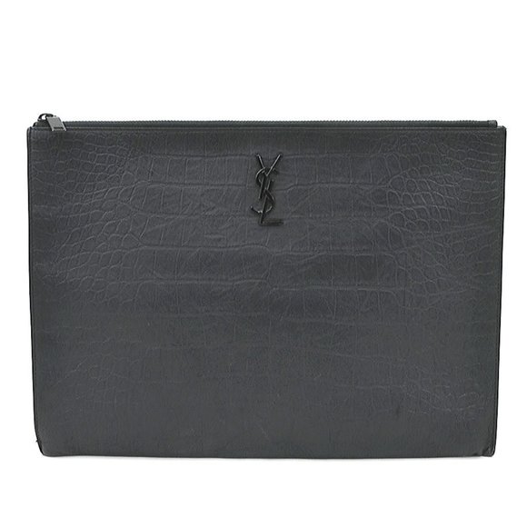 Saint Laurent clutch bag in embossed leather black for men (e60873a) - Picture 1 of 5
